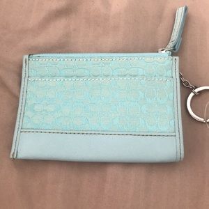 Teal coach change purse